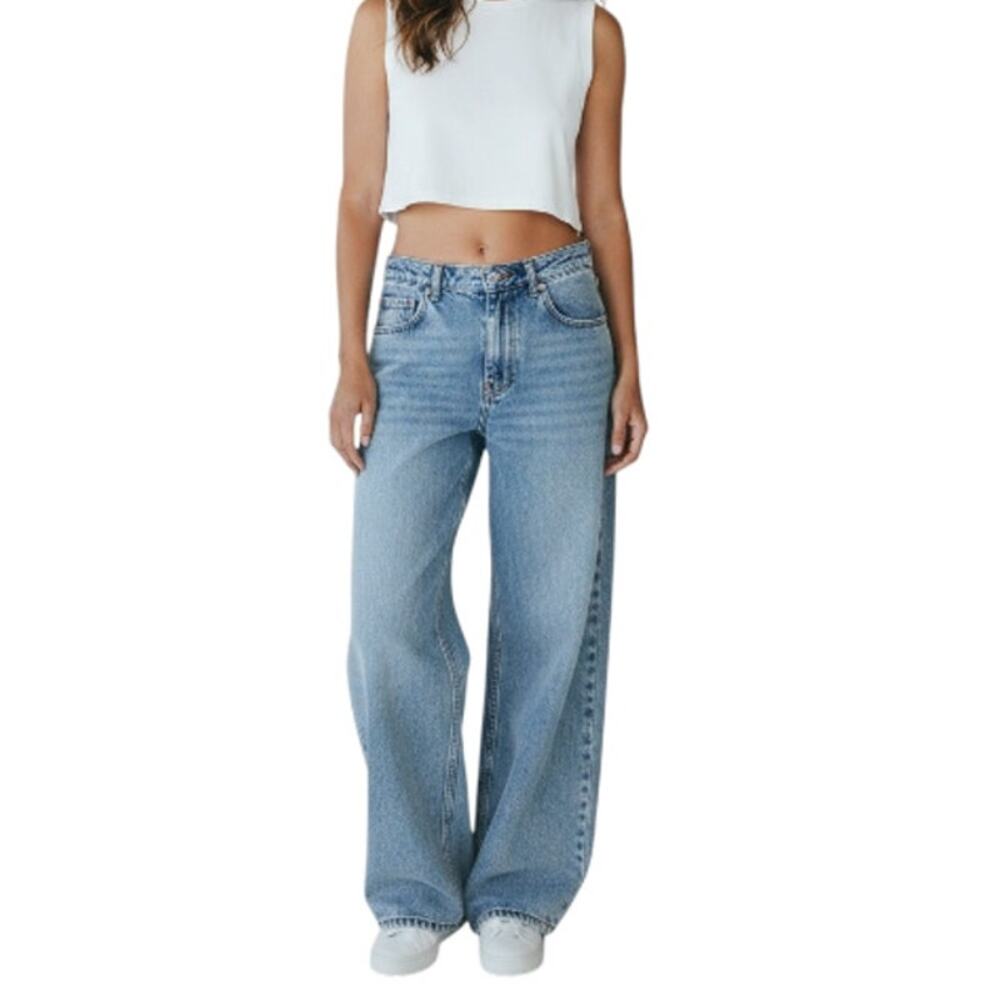 MOTEL Rocks Low-Rise Parallel Straight Jean W 30 Blue Everyday Prepy Stylish Y2K